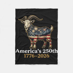 America’s 250th goat american flag patriotic fleece blanket