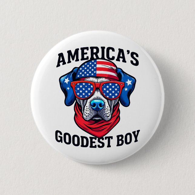 America’s Goodest Boy Dog 6 Cm Round Badge (Front)