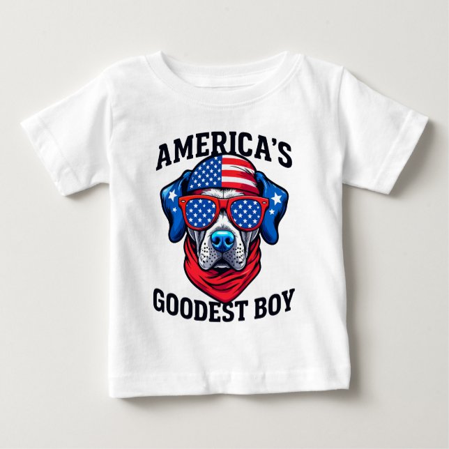 America’s Goodest Boy Dog Baby T-Shirt (Front)