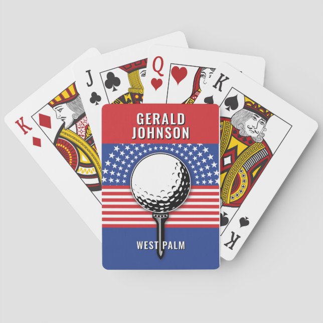 America’s Patriotic Golf Design Playing Cards (Back)