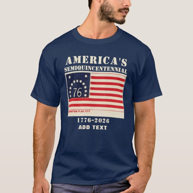 America Semiquincentennial USA 250 Bennington Flag T-Shirt (Front)