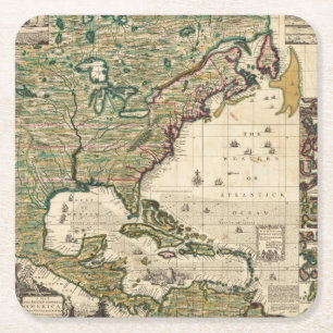 America Septentrionalis Square Paper Coaster