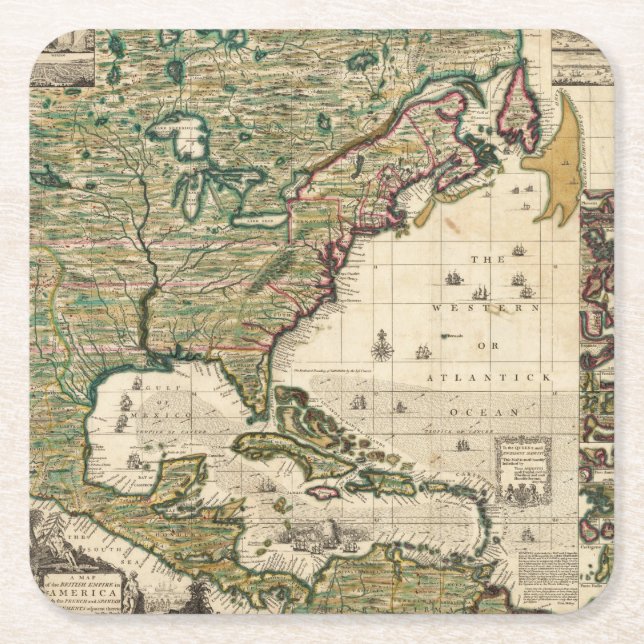 America Septentrionalis Square Paper Coaster (Front)