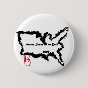 America Shaves Off Her Bush  2008 6 Cm Round Badge