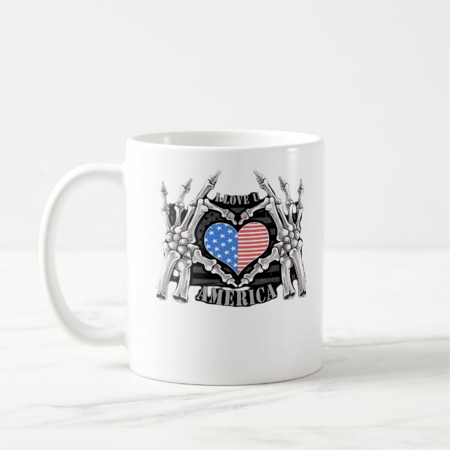 America Skeleton Hands Coffee Mug (Left)