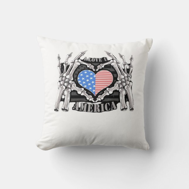 America Skeleton Hands Cushion (Front)