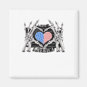 America Skeleton Hands Magnet
