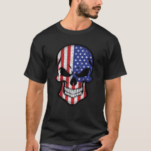 America Smiling Skull Flag T-Shirt