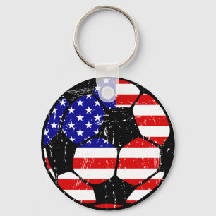 America Soccer Ball Keychain