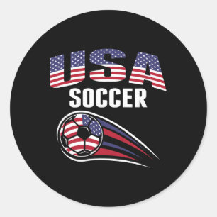 America Soccer Fans Jersey - United States Footll Classic Round Sticker