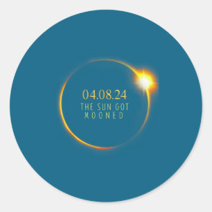 America Solar Eclipse 4 08 Classic Round Sticker