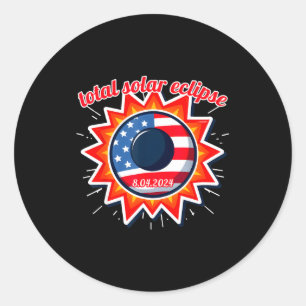 America solar eclipse texas 4.8.24 total solarAmer Classic Round Sticker