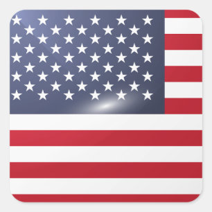 America square glossy flag sticker