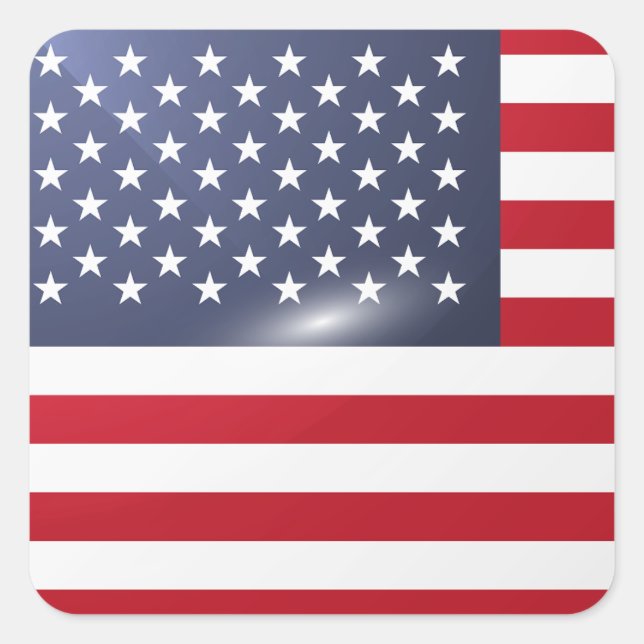 America square glossy flag sticker (Front)