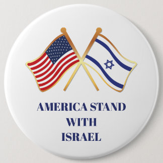America Stand With Israel Freedom Flag 6 Cm Round Badge