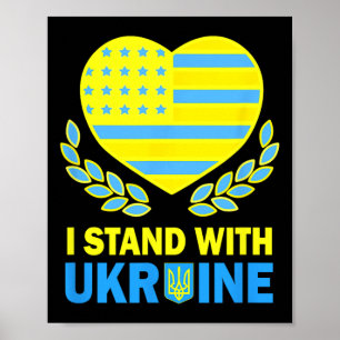 America Stand With Ukraine Shirt Ukrainian Usa Fla Poster