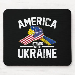 America Stands With Ukraine Ukrainian American Fla Mouse Pad