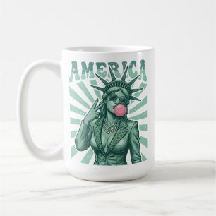 America Statue of Liberty Bubble Gum Patriotic USA Coffee Mug