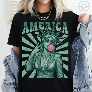 America Statue of Liberty Bubble Gum Patriotic USA T-Shirt