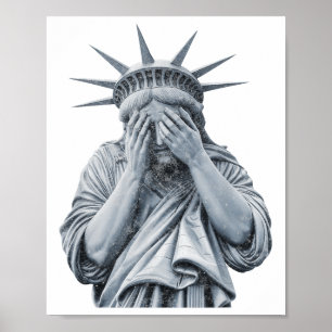 America Statue Of Liberty Cry Funny Meme Men Women Poster