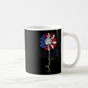 America Sunflower 4th Of July Independence Day Pat Coffee Mug