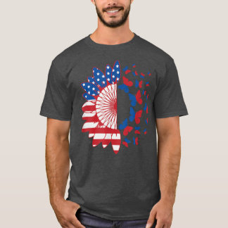 America Sunflower Flag 4th July American Patriotic T-Shirt