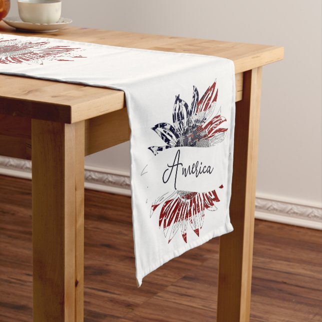 America Sunflower flag  Short Table Runner (In Situ)