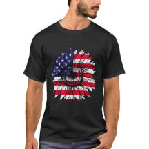 America Sunflower USA Flag American 4th Of July