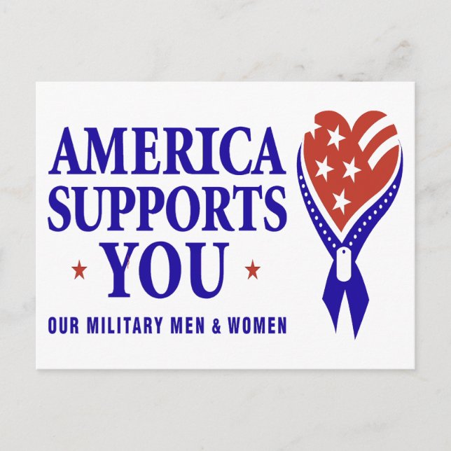 America Supports you LIGHT Postcard (Front)
