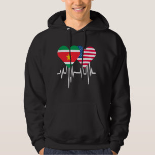 America Suriname Couples Heart Hoodie