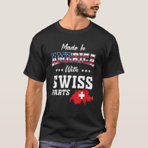 America Swiss Parts Switzerland Map USA Flag Roots T-Shirt