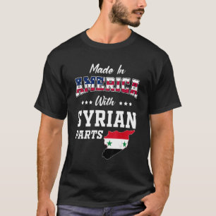 America Syrian Parts Syria Map USA Flag Ancestry T-Shirt
