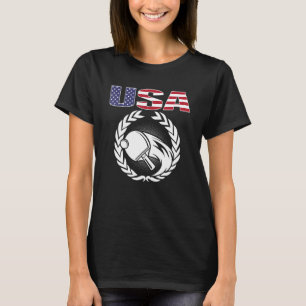 America Table Tennis USA Flag Ping Pong Supporte T-Shirt