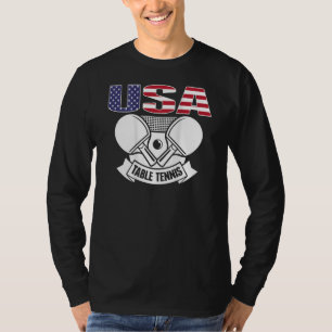 America Table Tennis USA Flag Support Ping Pong T T-Shirt