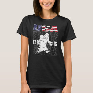 America Table Tennis USA Flag Support Ping Pong T T-Shirt