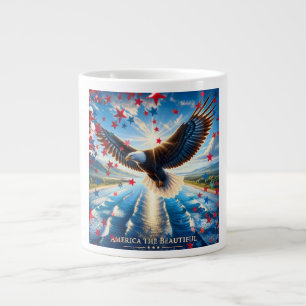 America the Beautiful Eagle Flag Patriotic Coffee  Large Coffee Mug