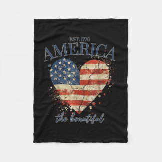 America the beautiful independence day patriotic fleece blanket