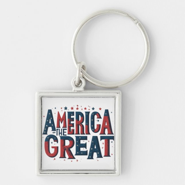 America the Great - Premium Square Keychain (Front)