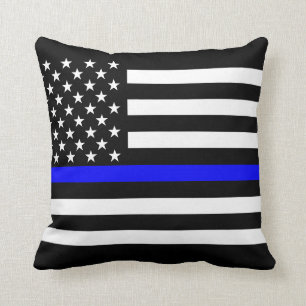 America Thin Blue Line Symbol Cushion