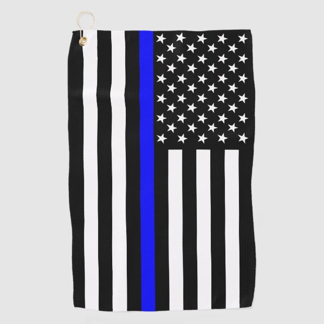 America Thin Blue Line Symbol Decor on a  Golf Towel (Front)