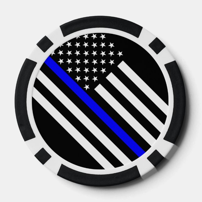 America Thin Blue Line Symbol Poker Chips (Back)