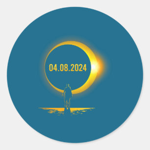 America Totality 04 08 24 Funny Total Solar Eclips Classic Round Sticker
