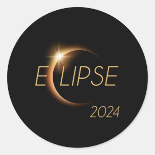 America Totality 04 08 24 Total Solar Eclipse 2024 Classic Round Sticker