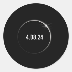 America Totality 04.08.24 Total Solar Eclipse 2024 Classic Round Sticker