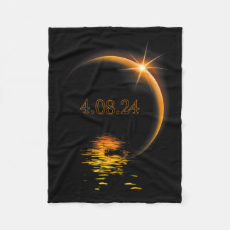 America Totality 04 08 24 Total Solar Eclipse 2024 Fleece Blanket