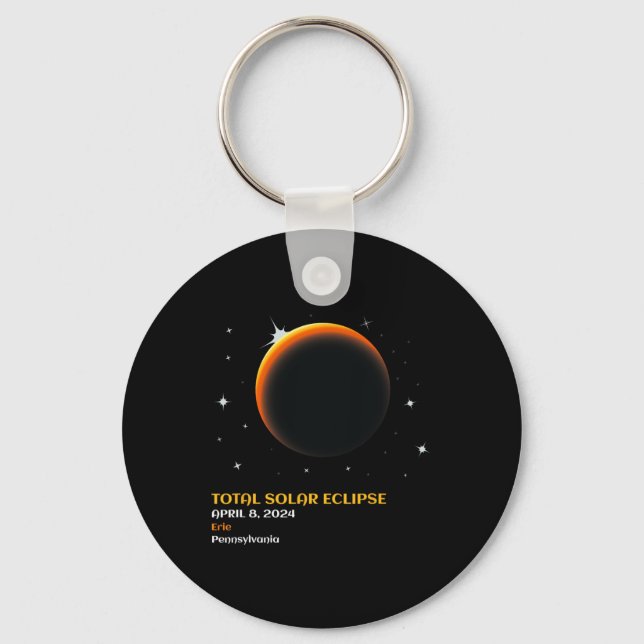America Totality 04 08 24 Total Solar Eclipse 2024 Key Ring (Front)