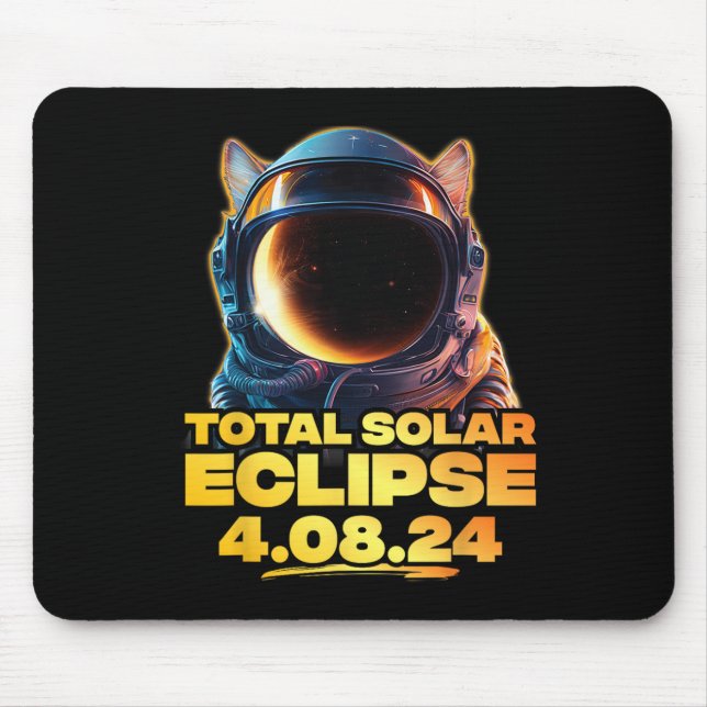 America Totality 4.08.24 Total Solar Eclipse Cat 2 Mouse Pad (Front)
