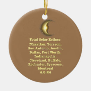 America Totality Astronomy Total Solar Eclipse Ceramic Ornament