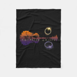 America Totality Reflections 4-8-24 Solar Eclipse Fleece Blanket