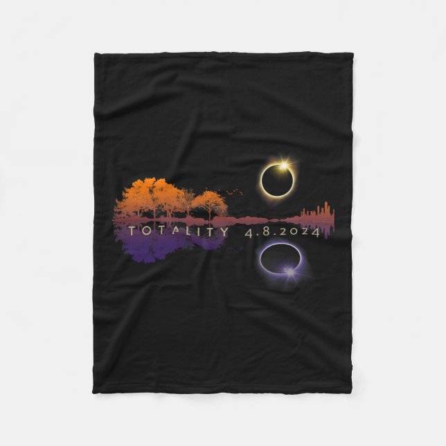 America Totality Reflections 4-8-24 Solar Eclipse  Fleece Blanket (Front)